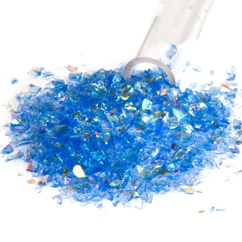 Dichroic Flakes on Blue (Medium) - Warm Glass