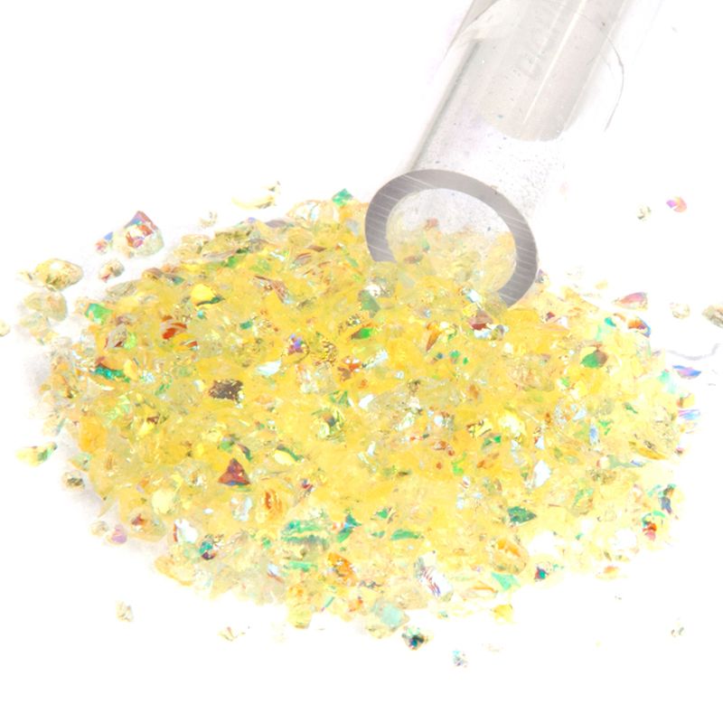 Dichroic Flakes on Yellow (Medium) - Warm Glass