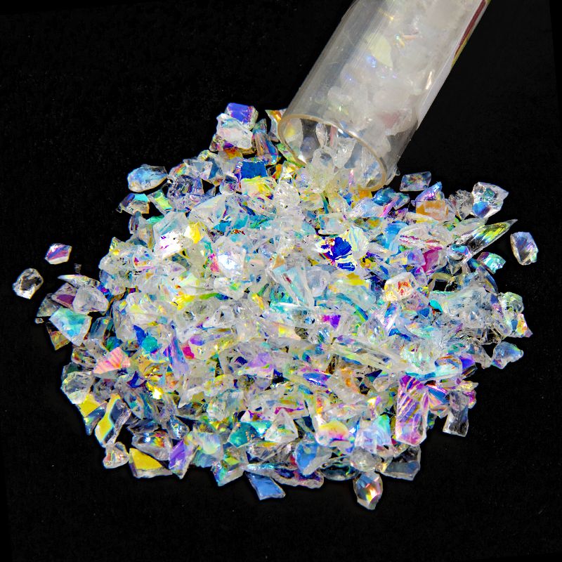 Dichroic Frit on Clear (Coarse) - Warm Glass