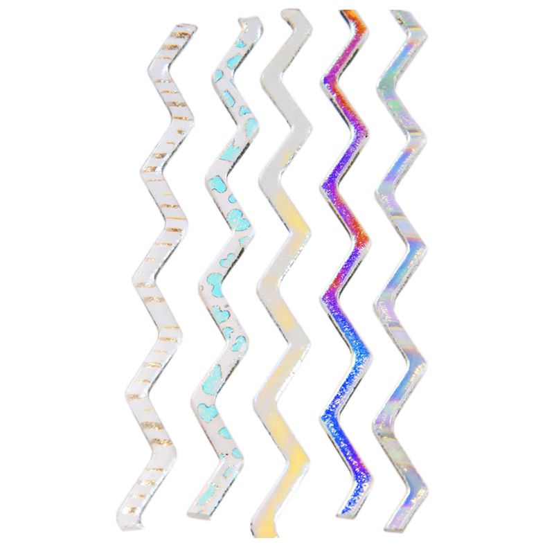 Dichroic Pattern Wavy Firestix Pack on clear - Warm Glass