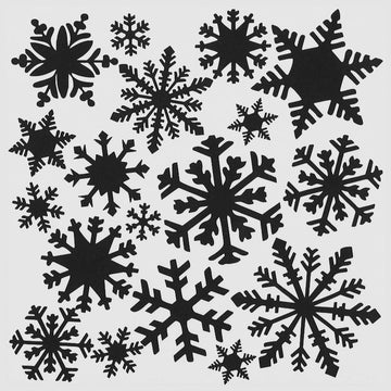 Flurries Snowflake Stencil 15cm x 15cm - Warm Glass