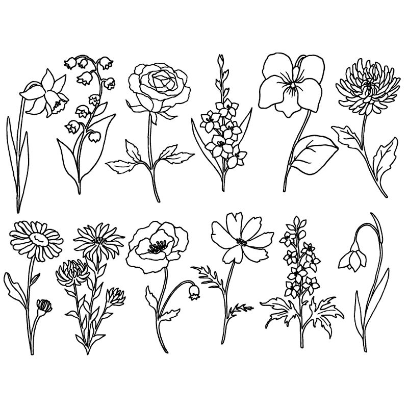 Garden Flowers Decal 13.3cm x 10cm - Warm Glass