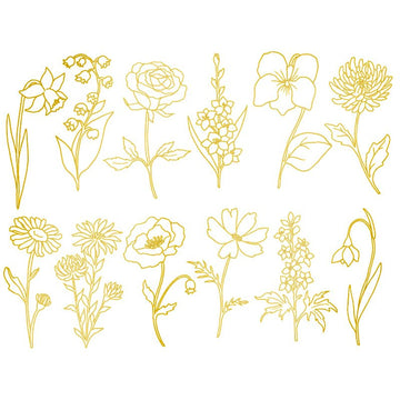 Garden Flowers Decal 13.3cm x 10cm - Warm Glass