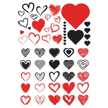 Hearts Decal 10 x 14.5cm (Lead Free) - Warm Glass