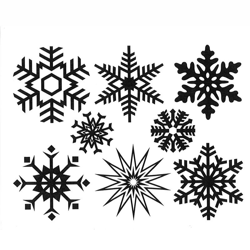 Large Snowflakes Decal 13cm x 10cm - Warm Glass