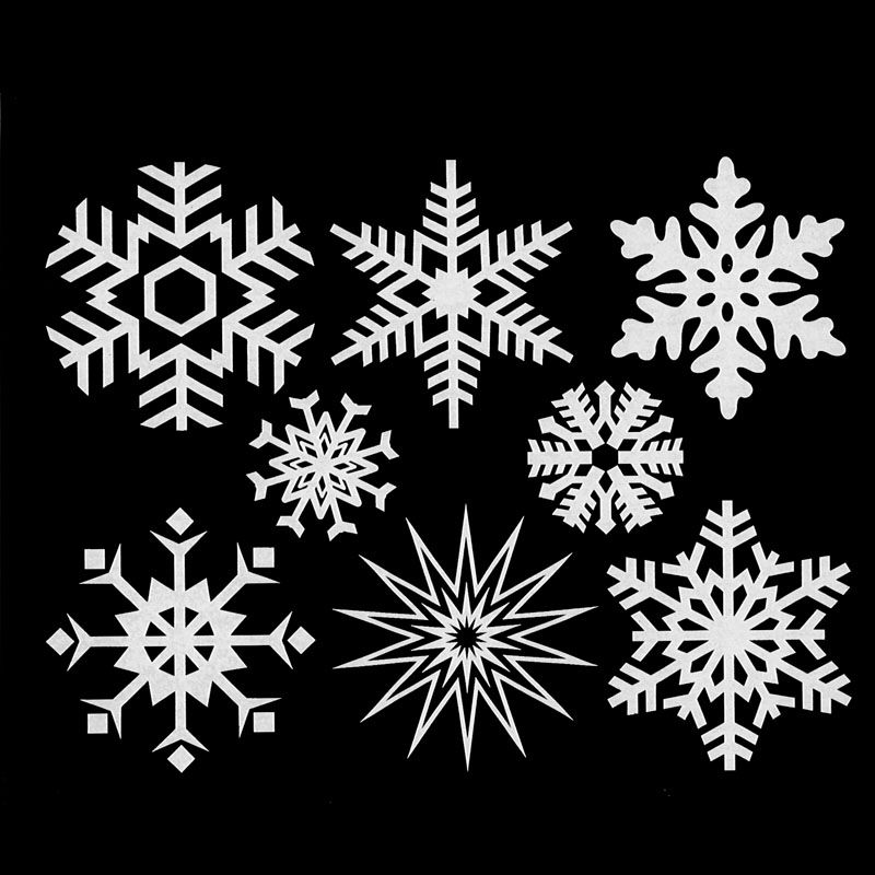 Large Snowflakes Decal 13cm x 10cm - Warm Glass