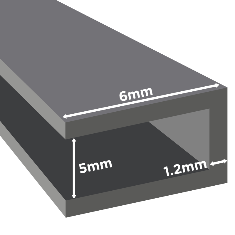 Lead Came: U Profile 6x5mm - Warm Glass