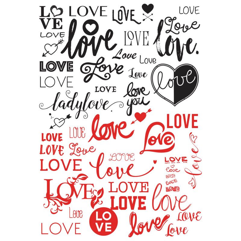 Love Decal 10 x 14.5cm (Lead Free) - Warm Glass