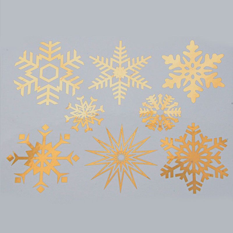 Metallic Large Snowflakes Decal 13cm x 10cm - Warm Glass