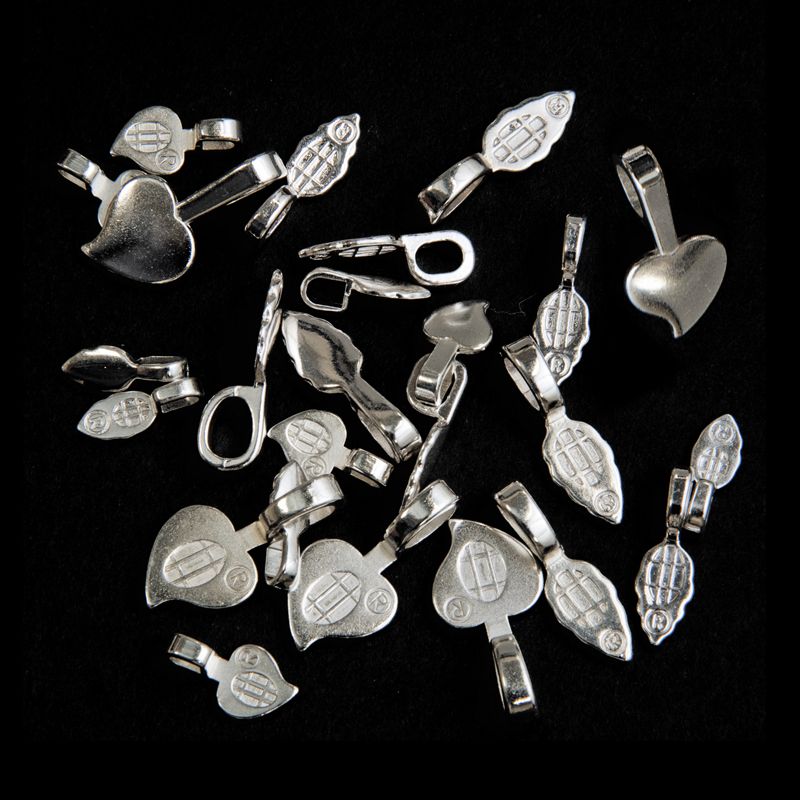 Mixed Silver Plated Bails x 25 - Warm Glass