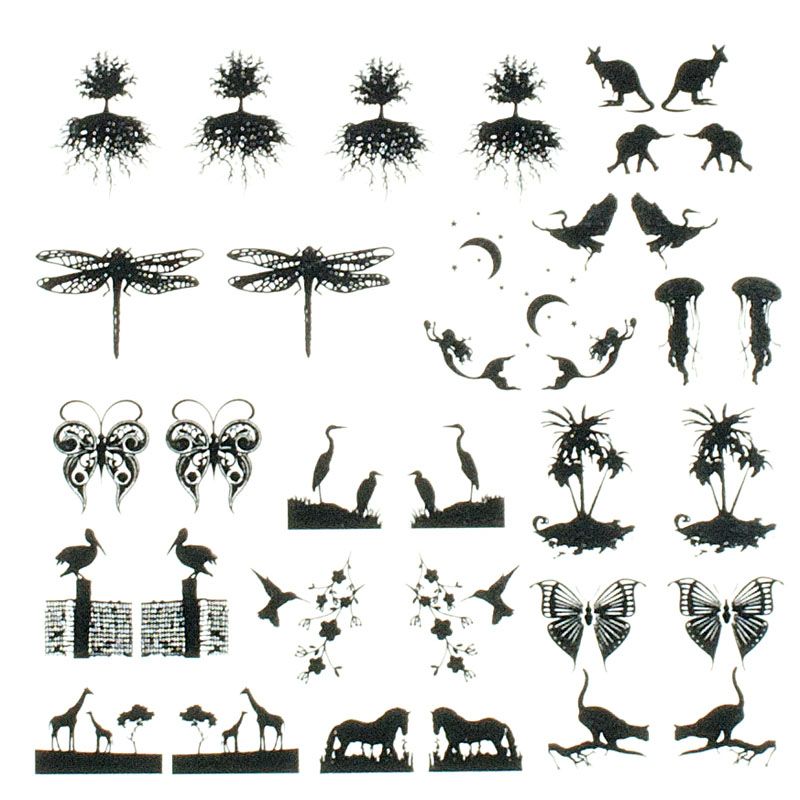 Nature Earring Decal Sheet 10cm x 10cm - Low Fire - Warm Glass