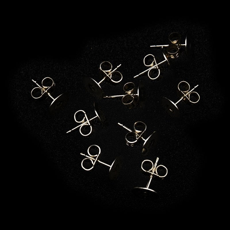 Premium Sterling Silver Ear Stud Bases x 5 pairs - Warm Glass