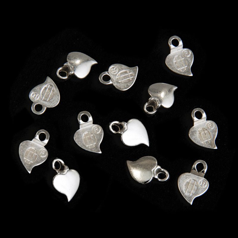 Silver Plated Heart Earring Bails x 24 - Warm Glass