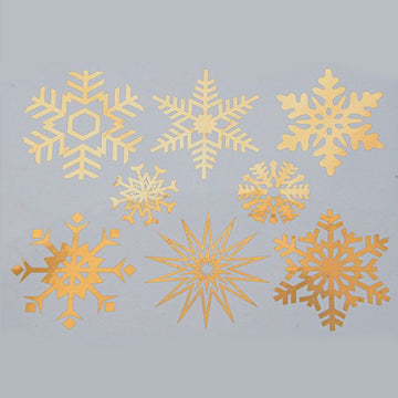 Small Metallic Snowflakes Decal 13cm x 9.5cm - Warm Glass