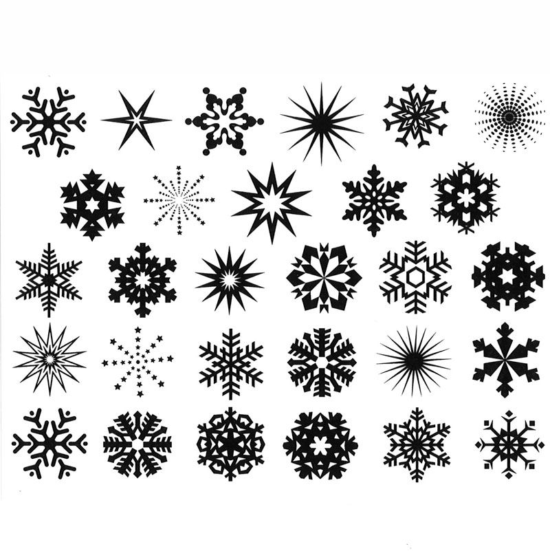 Small Snowflakes Decal 13cm x 9.5cm - Warm Glass