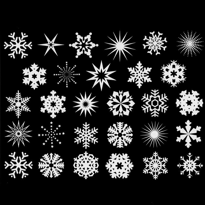 Small Snowflakes Decal 13cm x 9.5cm - Warm Glass