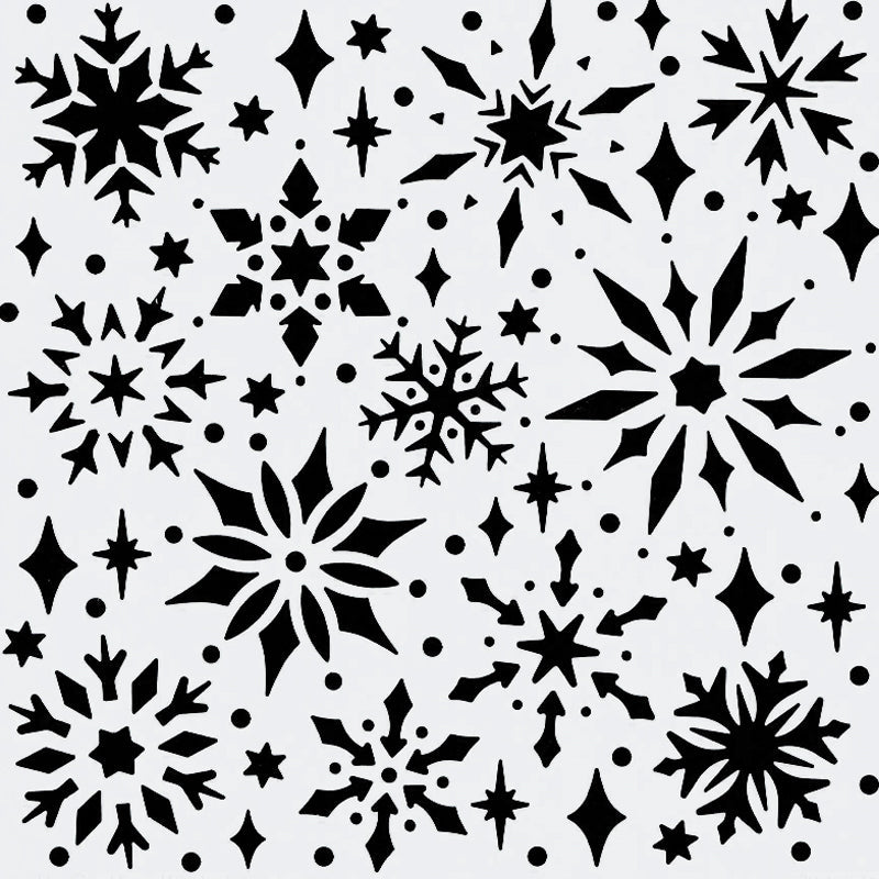 Snowflake Sparkles Stencil 15 x 15cm - Warm Glass