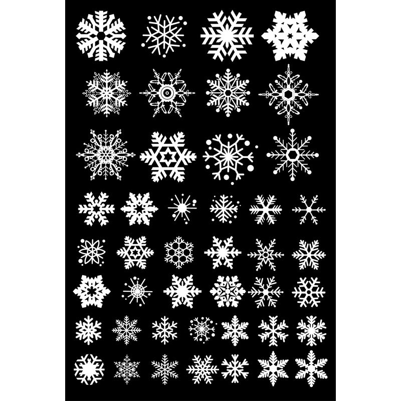 Snowflakes Decal 10 x 14.5cm (Lead Free) - Warm Glass