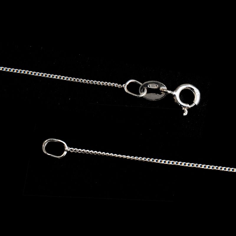 Sterling Silver Fine Curb Chain (45cm) - Warm Glass