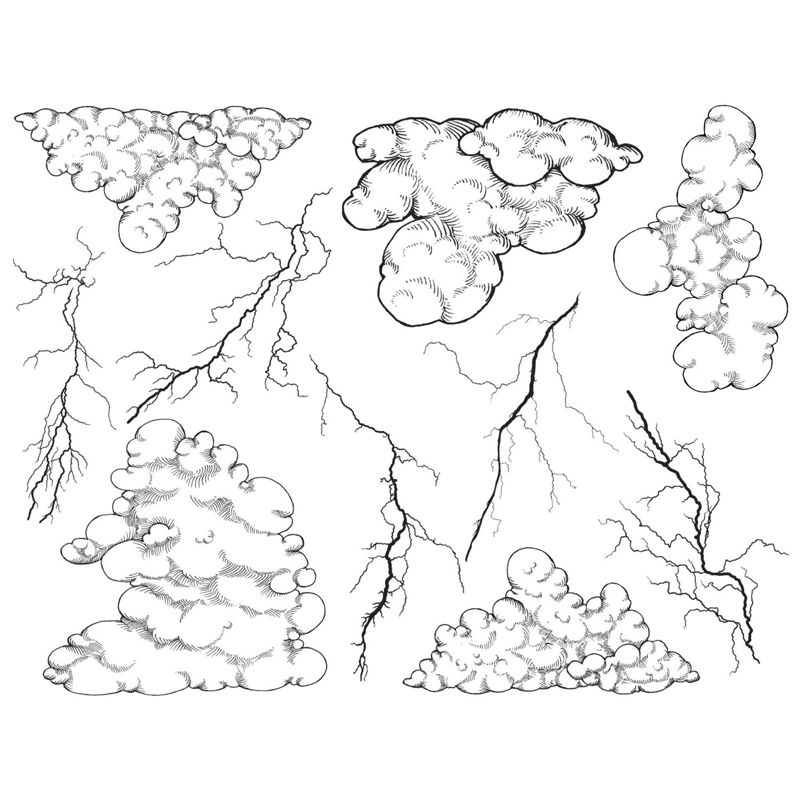 Storm Clouds Decal 13.3cm x 10cm - Warm Glass