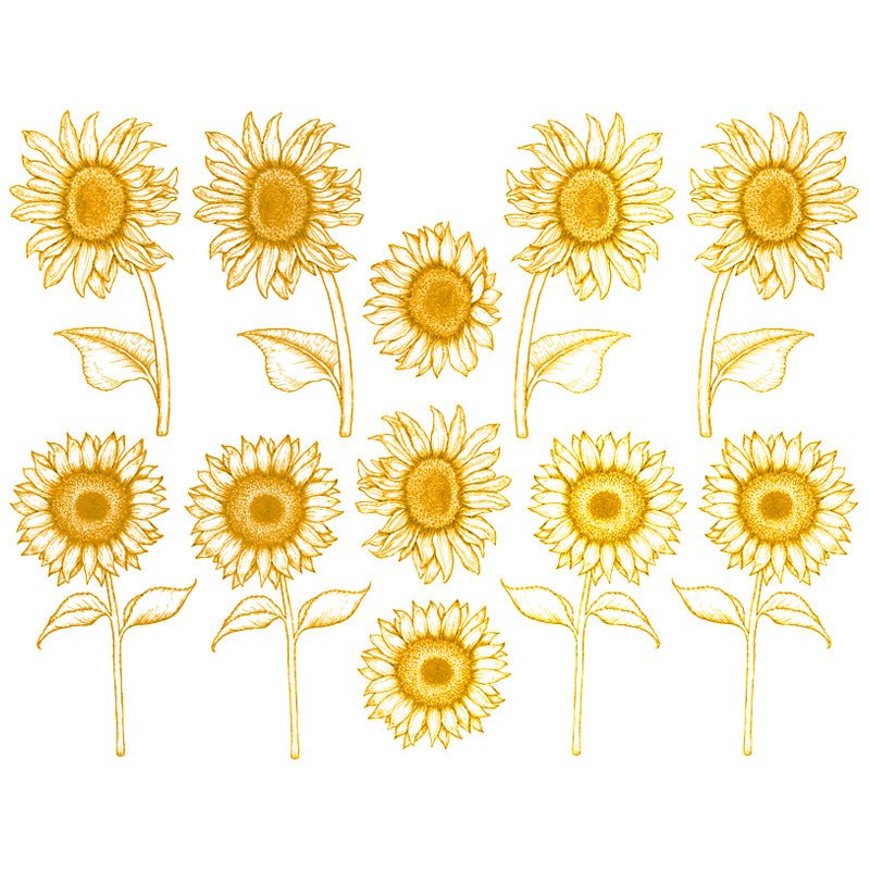 Sunflowers Decal 13.3cm x 10cm - Warm Glass