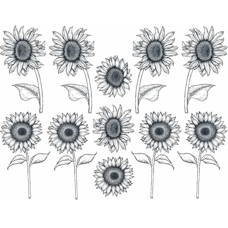 Sunflowers Decal 13.3cm x 10cm - Warm Glass