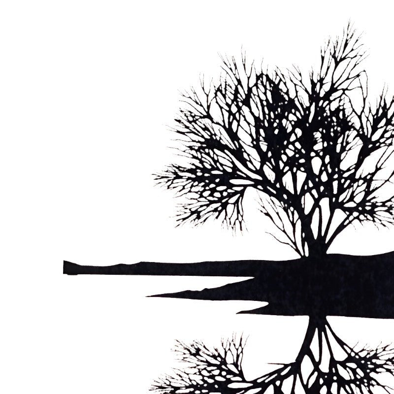 Tree Reflection Decal 3.5cm x 4.1cm - Low Fire - Warm Glass