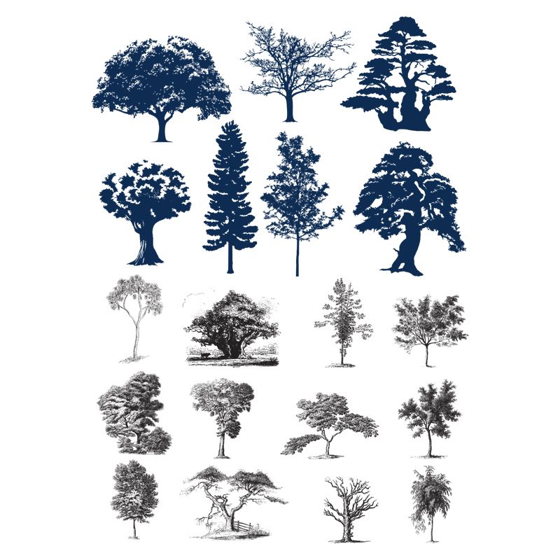 Trees Decal 10 x 14.5cm (Lead Free) - Warm Glass