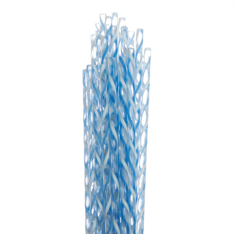 Twisted Glass Cane: Cobalt & French Vanilla (CoE90) - Warm Glass