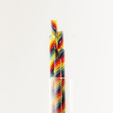 Twisted Glass Cane: Rainbow (CoE90) - Warm Glass